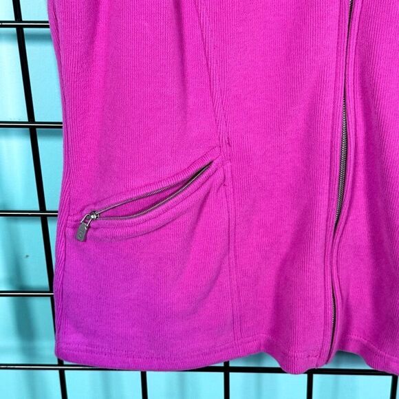 Tommy Bahama French Kiss Vest Womens‎ M Pink Ribbed Pockets Jeavy Knit - Picture 5 of 10